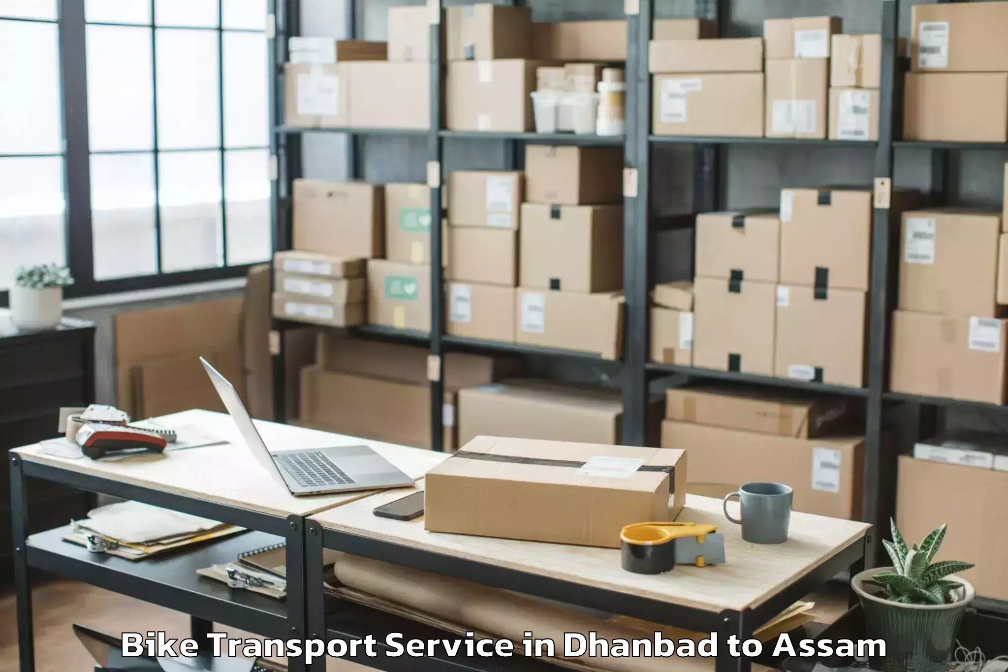 Expert Dhanbad to Dudhnoi Bike Transport